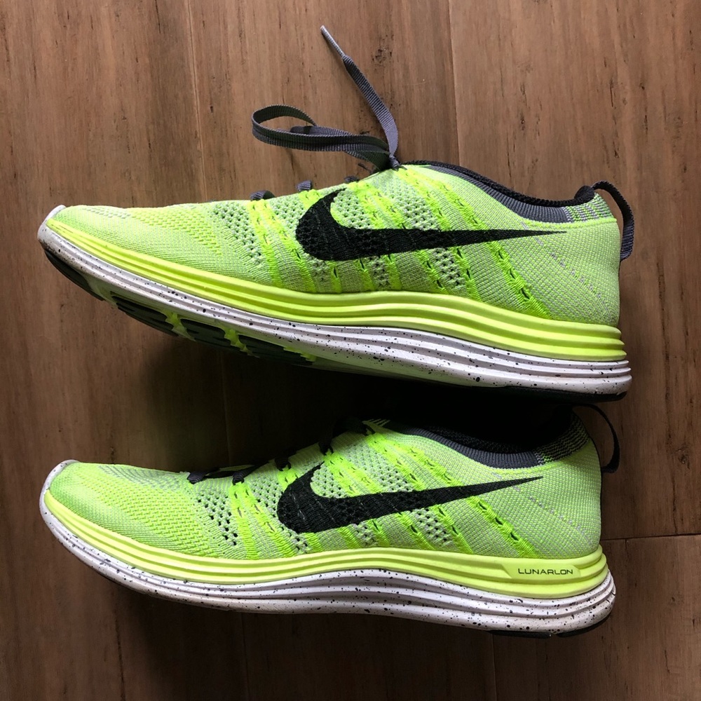 Nike lunarlon neon-knit running shoes